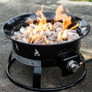 Heininger 5995 58,000 BTU Portable Propane Smokeless Outdoor Gas Fire Pit Black