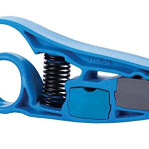 IDEAL Industries, Inc. 45-605 PrepPRO Coax/UTP Cable Stripper, Cable Stripping Tool for RG-59/RG-59 Plenum/RG-6/RG-6 Plenum/RG-6 Quad/RG-6 Quad Plenum, Blue, 1 Coax Stripper,Gray