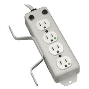 tripp lite 4 outlet medical-grade power strip, for patient-care vicinity, 10ft cord, 5-15p-hg plug, drip shield (ps410hgoemx)