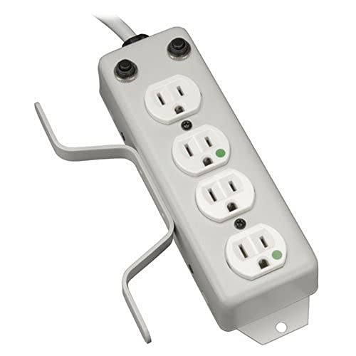 Tripp Lite 4 Outlet Medical-Grade Power Strip, For Patient-Care Vicinity, 10ft Cord, 5-15P-HG Plug, Drip Shield (PS410HGOEMX)