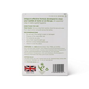 The Eye Doctor Tea Tree Eyelid Wipes - 20x Cleansing Lid Wipes for Dry Eye Blepharitis MGD and Demodex Treatment - Tea Tree, Coconut & Argan Oil