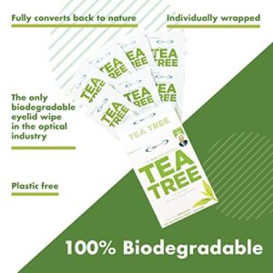 The Eye Doctor Tea Tree Eyelid Wipes - 20x Cleansing Lid Wipes for Dry Eye Blepharitis MGD and Demodex Treatment - Tea Tree, Coconut & Argan Oil