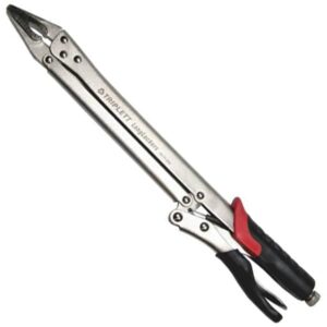 triplett tt-200 longlockers 15-inch extended reach locking pliers with non-slip handles, red, silver, black