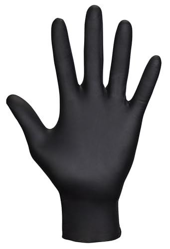 Raven SAS Safety 66518 6 mil Black Nitrile Disposable Gloves 7 Mil - Large - 10 Pack(100 Gloves per Box)