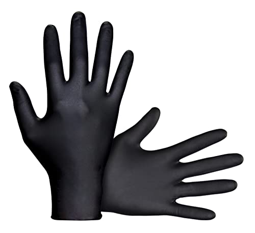 Raven SAS Safety 66518 6 mil Black Nitrile Disposable Gloves 7 Mil - Large - 10 Pack(100 Gloves per Box)