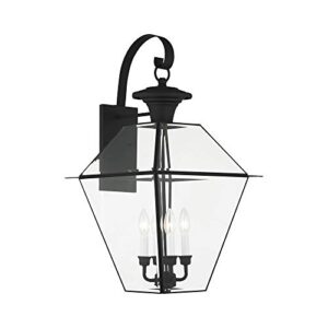 Livex Lighting 2386-04 Westover 4-Light Outdoor Wall Lantern, Black