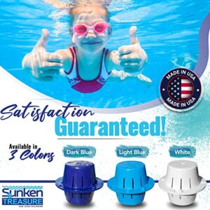 Sinking Floating Pool Chlorine Dispenser, Sinks - Cleans - Floats, Uses Less Chlorine, Less Chlorine Odor, Replaces Pool Chlorine Floater - The Sunken Treasure (Light Blue)