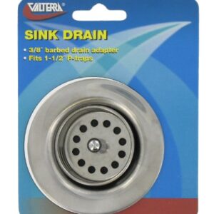 VALTERRA A01-2011VP Silver Carded Sink Drain with Strainer Basket