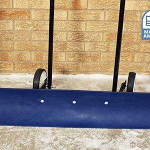 The Snowcaster 30SNC 36-inch Bi-Directional Wheeled Snow Shovel Pusher and Barn Shovel, 7.5" x 36 ", Blue