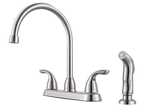 Pfister G136-500S Series 2-Handle Kitchen Faucet with Side Spray, Stainless Steel