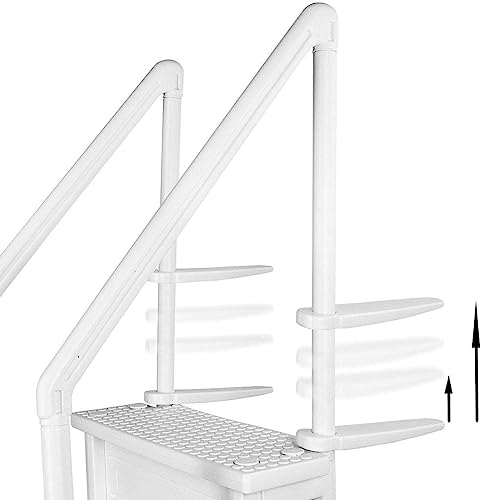 XtremepowerUS 32 Inch Safety Step Above Ground Swimming Pool Ladder /W Handle Slip Prevent