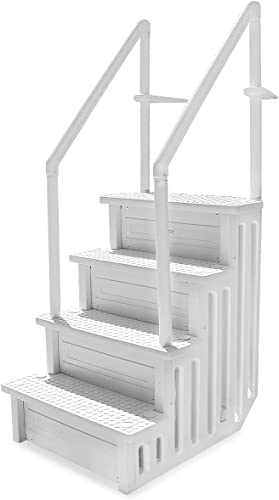 XtremepowerUS 32 Inch Safety Step Above Ground Swimming Pool Ladder /W Handle Slip Prevent