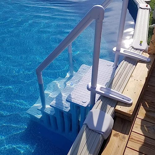 XtremepowerUS 32 Inch Safety Step Above Ground Swimming Pool Ladder /W Handle Slip Prevent