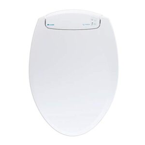 brondell l60-ew lumawarm heated toilet seat with night light, three temperature settings, gentle close lid, easy installation, built-in controls, elongated, white