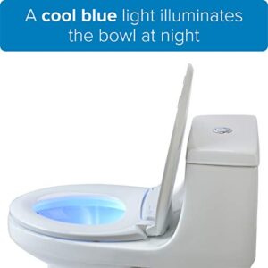 Brondell L60-EW LumaWarm Heated Toilet Seat with Night Light, Three Temperature Settings, Gentle Close Lid, Easy Installation, Built-in Controls, Elongated, White