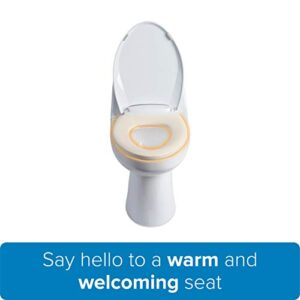 Brondell LS60-RW LumaWarm Heated Toilet Seat with Night Light, Three Temperature Settings, Gentle Close Lid, Easy Installation, Built-In Controls, Round, White