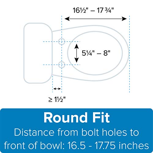 Brondell LS60-RW LumaWarm Heated Toilet Seat with Night Light, Three Temperature Settings, Gentle Close Lid, Easy Installation, Built-In Controls, Round, White