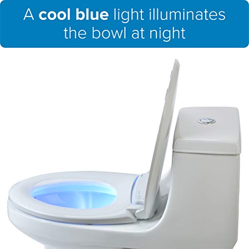 Brondell LS60-RW LumaWarm Heated Toilet Seat with Night Light, Three Temperature Settings, Gentle Close Lid, Easy Installation, Built-In Controls, Round, White