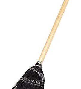 Carlisle FoodService Products 4168303 Synthetic Corn Toy/Lobby Broom with Wood Handle, Polypropylene Bristles, 40" Overall Length, Black (Case of 12)