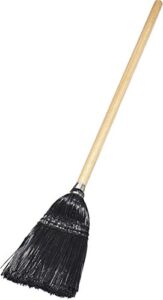 carlisle foodservice products 4168303 synthetic corn toy/lobby broom with wood handle, polypropylene bristles, 40" overall length, black (case of 12)