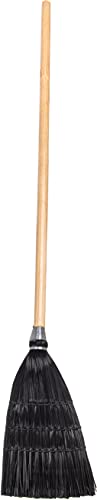 Carlisle FoodService Products 4168303 Synthetic Corn Toy/Lobby Broom with Wood Handle, Polypropylene Bristles, 40" Overall Length, Black (Case of 12)