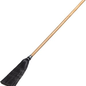 Carlisle FoodService Products 4168303 Synthetic Corn Toy/Lobby Broom with Wood Handle, Polypropylene Bristles, 40" Overall Length, Black (Case of 12)