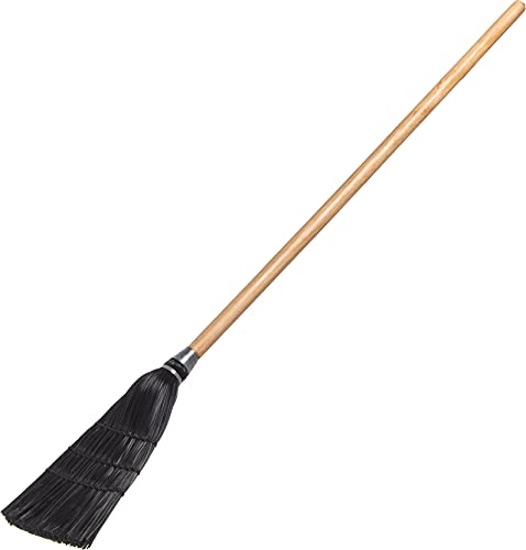 Carlisle FoodService Products 4168303 Synthetic Corn Toy/Lobby Broom with Wood Handle, Polypropylene Bristles, 40" Overall Length, Black (Case of 12)