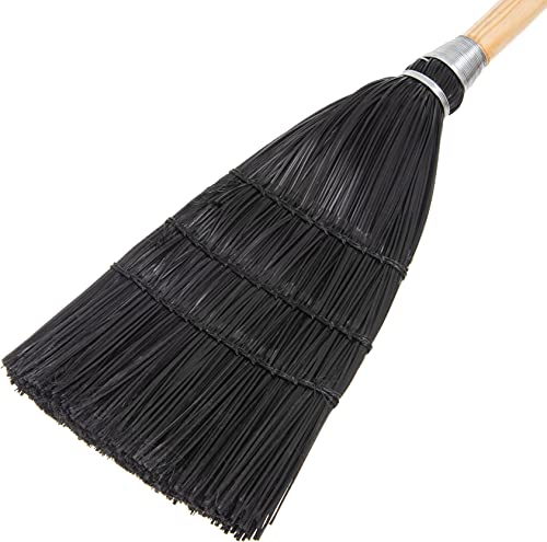 Carlisle FoodService Products 4168303 Synthetic Corn Toy/Lobby Broom with Wood Handle, Polypropylene Bristles, 40" Overall Length, Black (Case of 12)