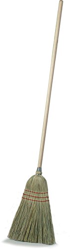 Carlisle FoodService Products 4134967 Corn Blend Warehouse Broom Straw with Wood Handle, 10" Bristle Trim, 55" Length, Natural (Case of 12)