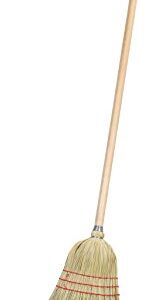 Carlisle FoodService Products 4134967 Corn Blend Warehouse Broom Straw with Wood Handle, 10" Bristle Trim, 55" Length, Natural (Case of 12)