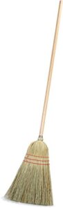 carlisle foodservice products 4134967 corn blend warehouse broom straw with wood handle, 10" bristle trim, 55" length, natural (case of 12)