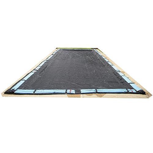 Blue Wave BWC652 12-ft x 24-ft Rectangular Rugged Mesh In Ground Pool Winter Cover,Black