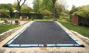 Blue Wave BWC652 12-ft x 24-ft Rectangular Rugged Mesh In Ground Pool Winter Cover,Black