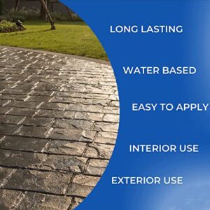 Wet Look Natural Stone Sealer. Durable, Long-Lasting Gloss Protection. Interior and Exterior Pavers, Slate, Sandstone, Travertine, Flagstone, Driveways, Garage Floors, etc. Black Diamond Stoneworks