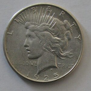1925-s almost uncirculated(au) peace silver dollar