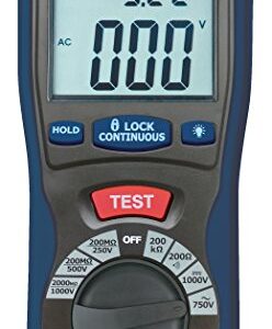 REED Instruments R5600 Insulation Tester and Multimeter (Megohmmeter), 2000 Ohms Resistance, 1000V Voltage,Black