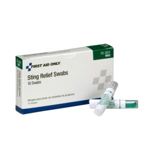 first aid only 19-001 sting relief swabs, 10 count