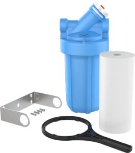 pentair omnifilter bf35 water filtration system, 10" premium whole house heavy duty filtration system with bypass, includes 10" blue heavy duty housing, rs18 sediment reduction cartridge and all tools