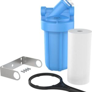 Pentair OMNIFilter BF35 Water Filtration System, 10" Premium Whole House Heavy Duty Filtration System with Bypass, Includes 10" Blue Heavy Duty Housing, RS18 Sediment Reduction Cartridge and All Tools