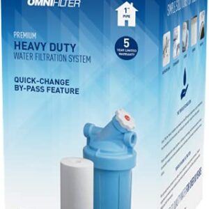 Pentair OMNIFilter BF35 Water Filtration System, 10" Premium Whole House Heavy Duty Filtration System with Bypass, Includes 10" Blue Heavy Duty Housing, RS18 Sediment Reduction Cartridge and All Tools