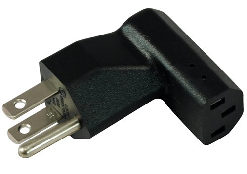 Conntek Plug Adapter U.S 3 Prong Plug to IEC 320 C13 Elbow Adapter