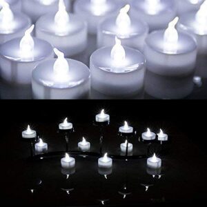 agptek® 24 pcs led tealights battery-operated flameless candles lights for wedding birthday party - white