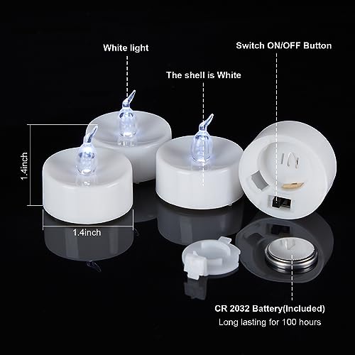 AGPtek® 24 PCS LED Tealights Battery-Operated flameless Candles Lights For Wedding Birthday Party - White