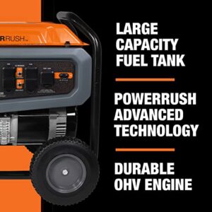 Generac 7683 GP6500 6,500-Watt Gas-Powered Portable Generator - COsense Technology - Powerrush Advanced Technology - Durable Design and Reliable Power for Emergencies and Recreation - CARB Compliant