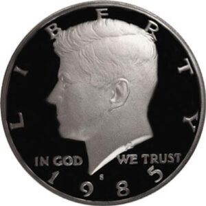 1985 s gem proof kennedy half dollar us coin