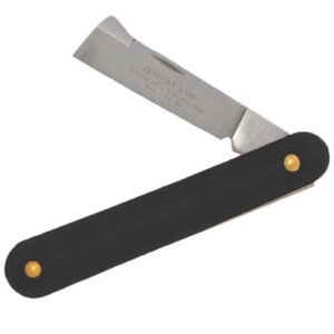 zenport k106f grafting and budding folding knife, single edge tip, 2.25-inch stainless japanese steel blade , black