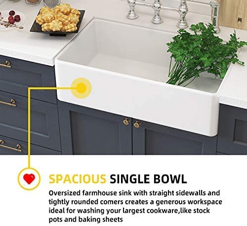 Latoscana 33" Reversible Fireclay Farmhouse Sink LFS3318W