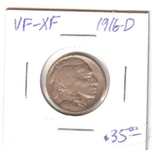 1916 buffalo nickel choice very fine
