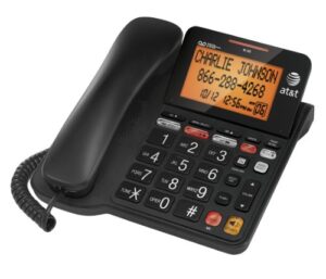 at&t corded answering system w/ large display