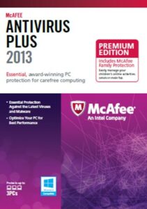 mcafee antivirus plus 2013 3 user w/ family protection